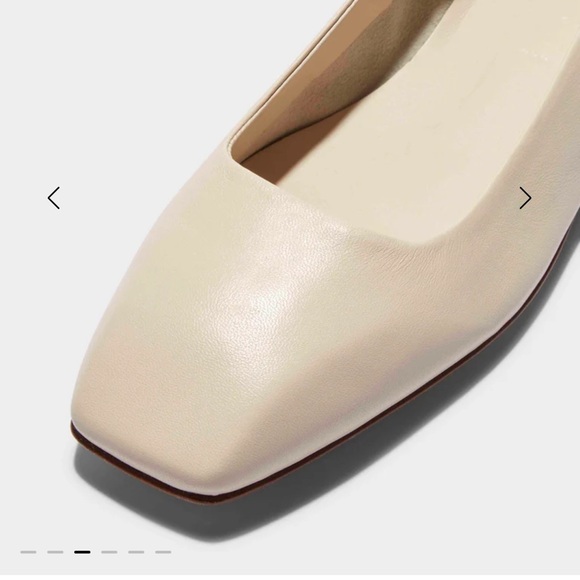 AEYDA Ida Cream Italian Lambskin Leather Ballet Flats Ballerina Square Toe - Picture 7 of 13